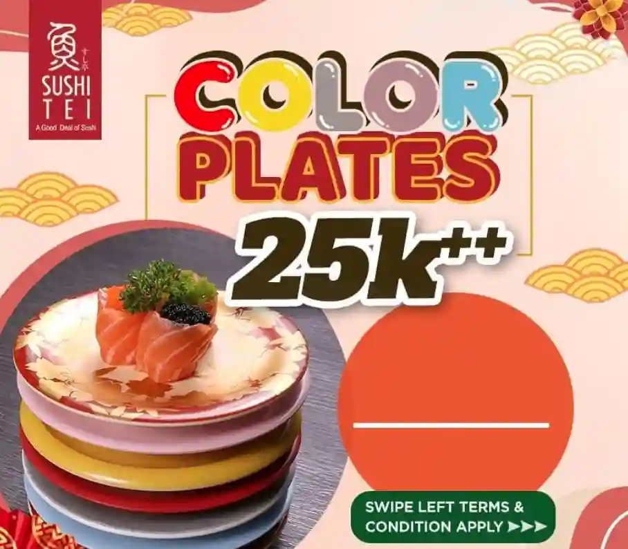 Promo Color Plate di Sushi Tei Hari Ini